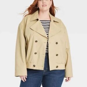Universal Thread Cropped Tan Trench Coat XXL
